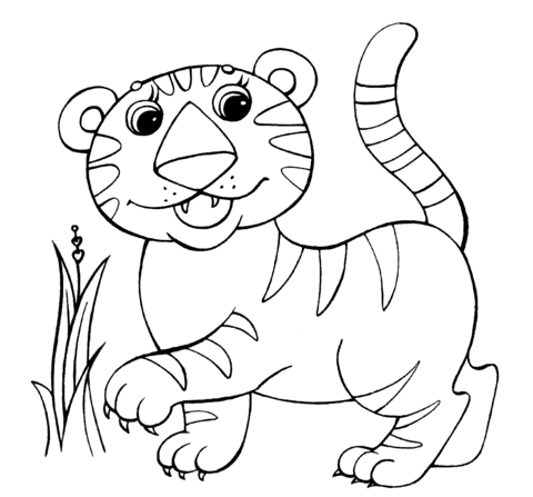 Baby Tiger Coloring Page